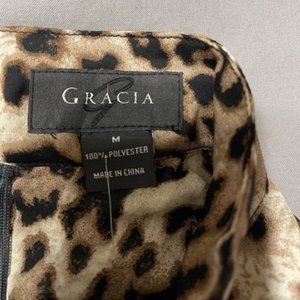 Leopard print long sleeve top with ruffles